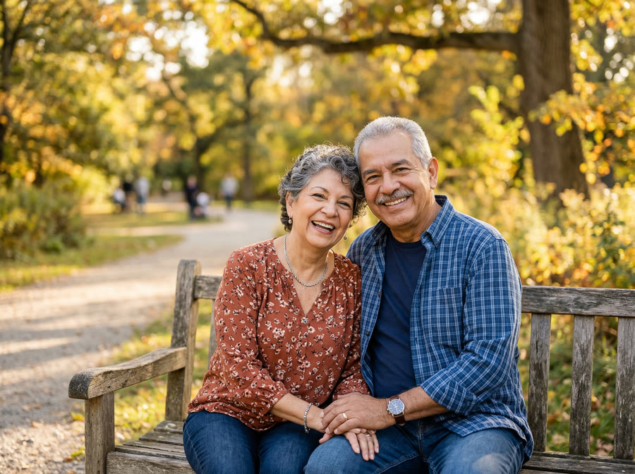Pareja de adultos mayores con cobertura Medicare